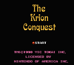 The Krion Conquest title screenshot